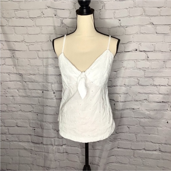 Old Navy Tops - Old Navy White Eyelet Spaghetti Strap Top Medium